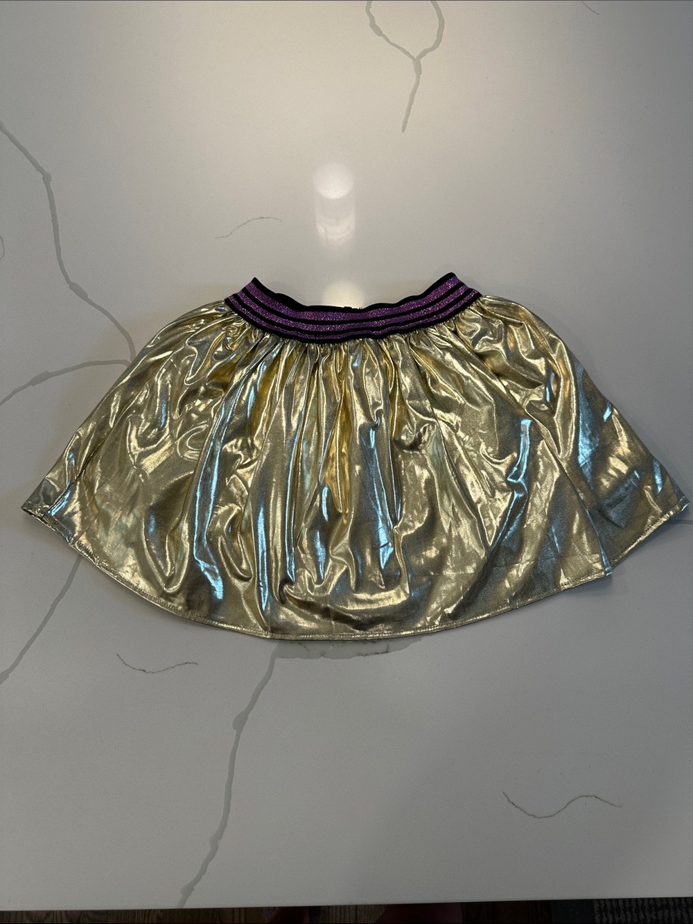 Lola + the boys girls metallic gold pull-on skirt size 4